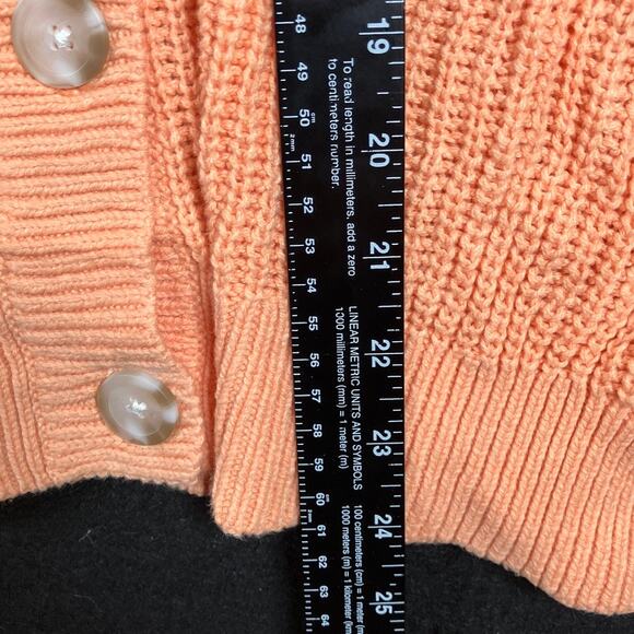 Sonoma Womens Sweater Orange V Neck Button Up Knit Cardigan Long Sleeve XL - Picture 9 of 12
